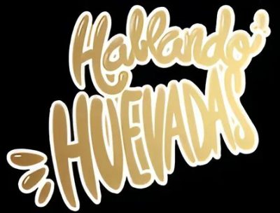 Hablando Huevadas con letra dorada